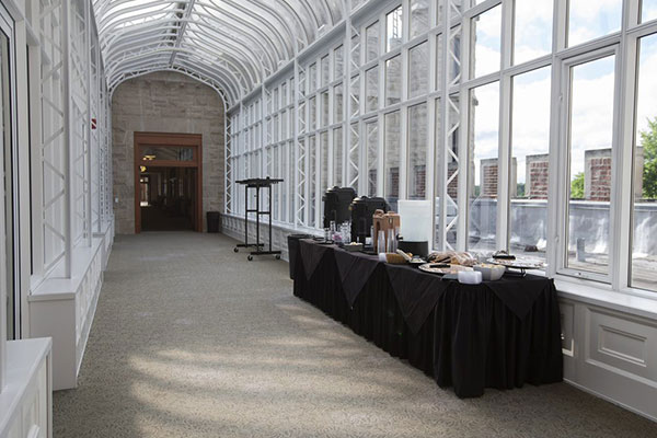 Altgeld Solarium meeting refreshment set up